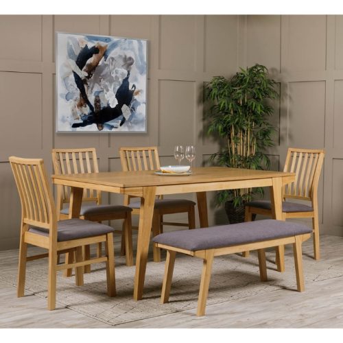 Cooper Dining Table + Bench + 4 Chairs Set Furniture Factors