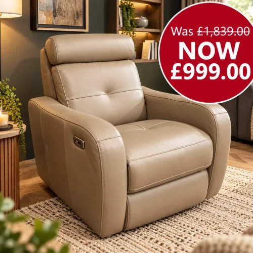Bugatti Leather Power Recliner Chair