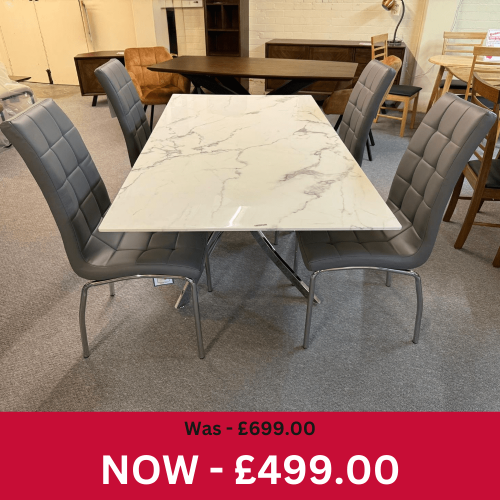 Aston 1.6m Dining Table + 4 Jenny Chairs
