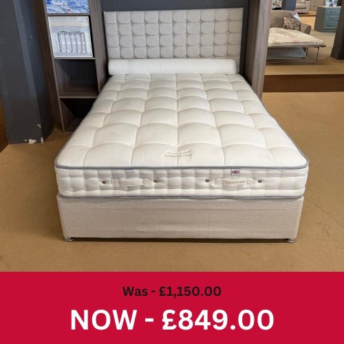 5ft Eloquent 1,000 Pocket 2 Drawer Divan Bed with Headboard