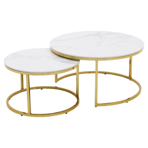 Circo White Circle Coffee Table Nest