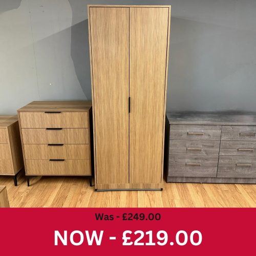 Venice Tall 2 Door Wardrobe Venetian Light Oak