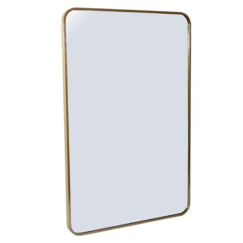 Curved Edge Gold Metal Frame Mirror 60 x 90cm