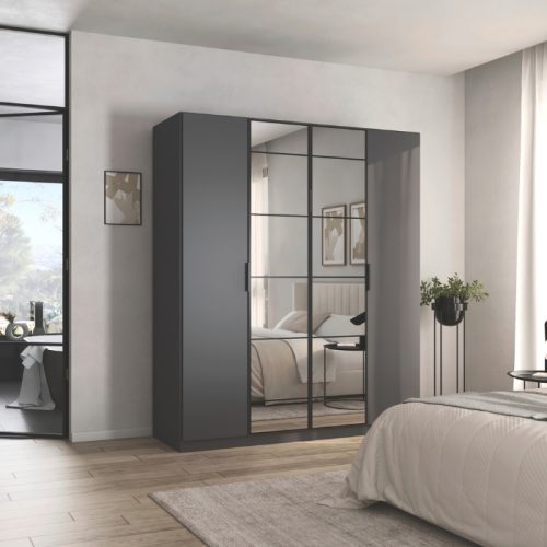 Acero 4 Door 2 Mirror Wardrobe