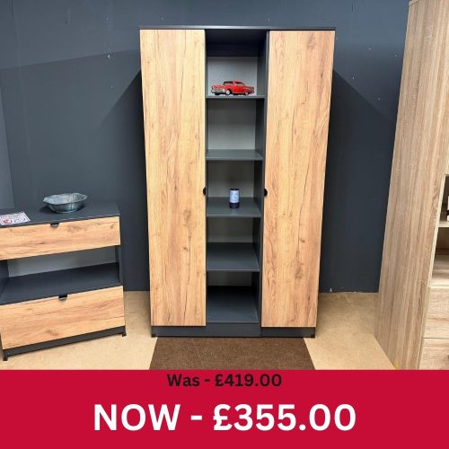 Bora Triple 2 Door Wardrobe with Shelving