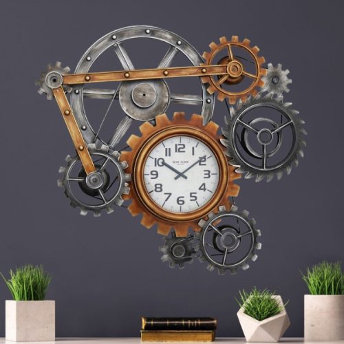 Cog Metal Wall Clock 65 x 84cm
