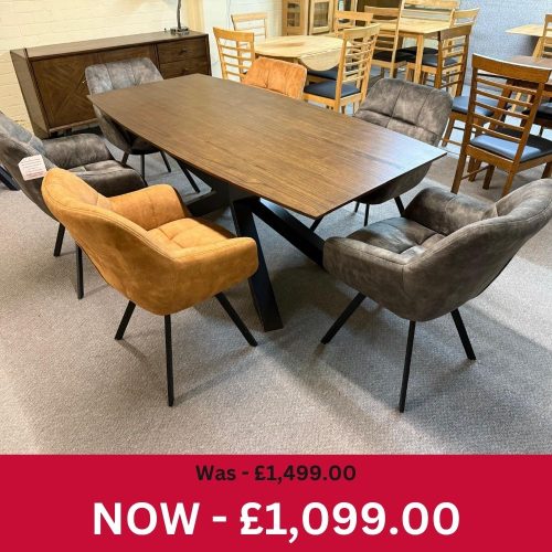 Nevada 180cm Table + 6 Jade Chairs Set