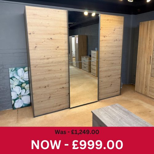 Fifty 3 Door 1 Mirror Sliding Wardrobe