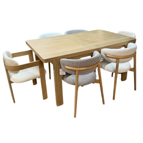 Pompeii 165 - 215cm Dining Table + 4 Chairs + 2 Armchairs
