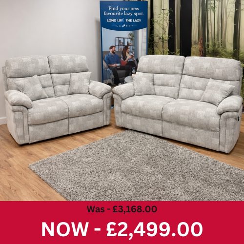 La-Z-Boy Bracken 3 Seater Manual Recliner + 2 Seater Static Sofa Set