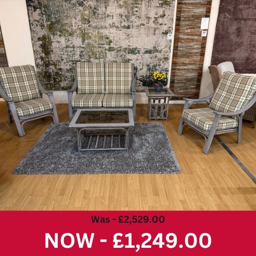 Lupo 2 Seater + 2 Chairs + Coffee + Lamps Tables Cane Set