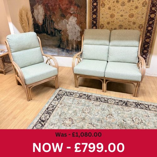 Padova 2 Seater + Chair Cane Set