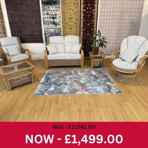 Waterford 2 Seater + Chair + Rocker Chair + Coffee Table + Lamp Table Cane Set