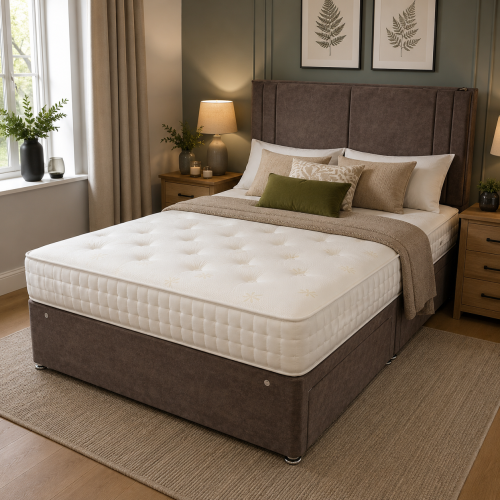 Cashmere 1,000 Pocket 2 Drawer Divan with 24" Strutted Headboard