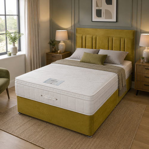 Stirling Open Coil Divan Bed with 24" Strutted Headboard