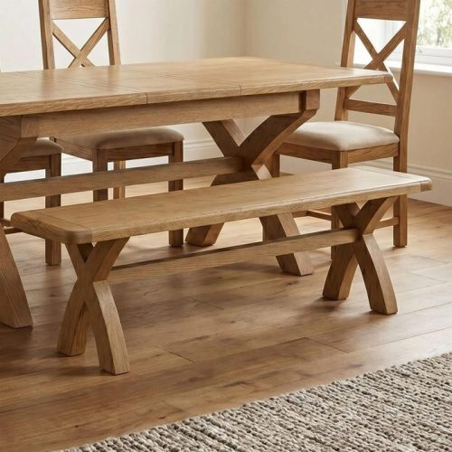 Dorchester Oak 200cm Cross Leg Dining Bench