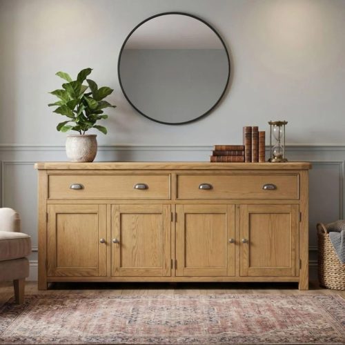 Dorchester Oak 4 Door Sideboard