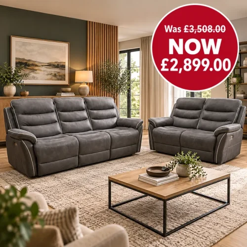 La-Z-Boy Anderson 3 Seater Power Recliner + 2 Seater Manual Recliner Sofa Set