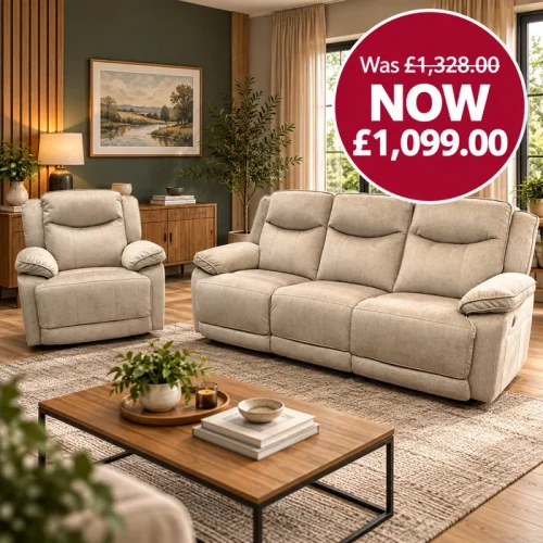 Clayworth 3 Seater Recliner Sofa + Glider Recliner Chair