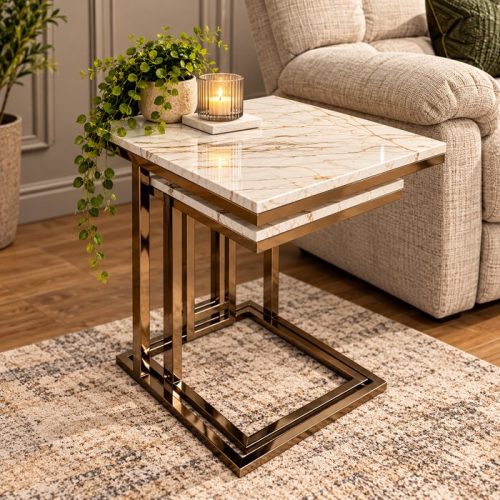 Erice Rose Gold Side Table